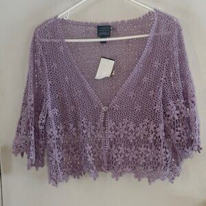 Rabbit Rabbit Rabbit Lavender Crochet Cardigan